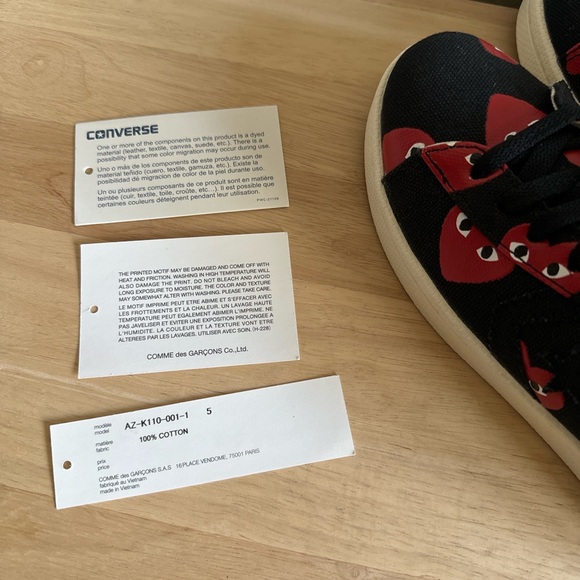 Comme des Garçons PLAY x Converse Canvas Low Top Sneaker - Picture 11 of 13